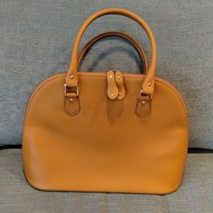 Cognac italian leather handbag